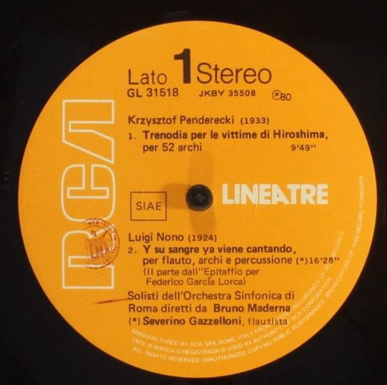 RCA GL 31518 - Krzysztof Penderecki, Luigi Nono, Karlheinz Stock - Image 3