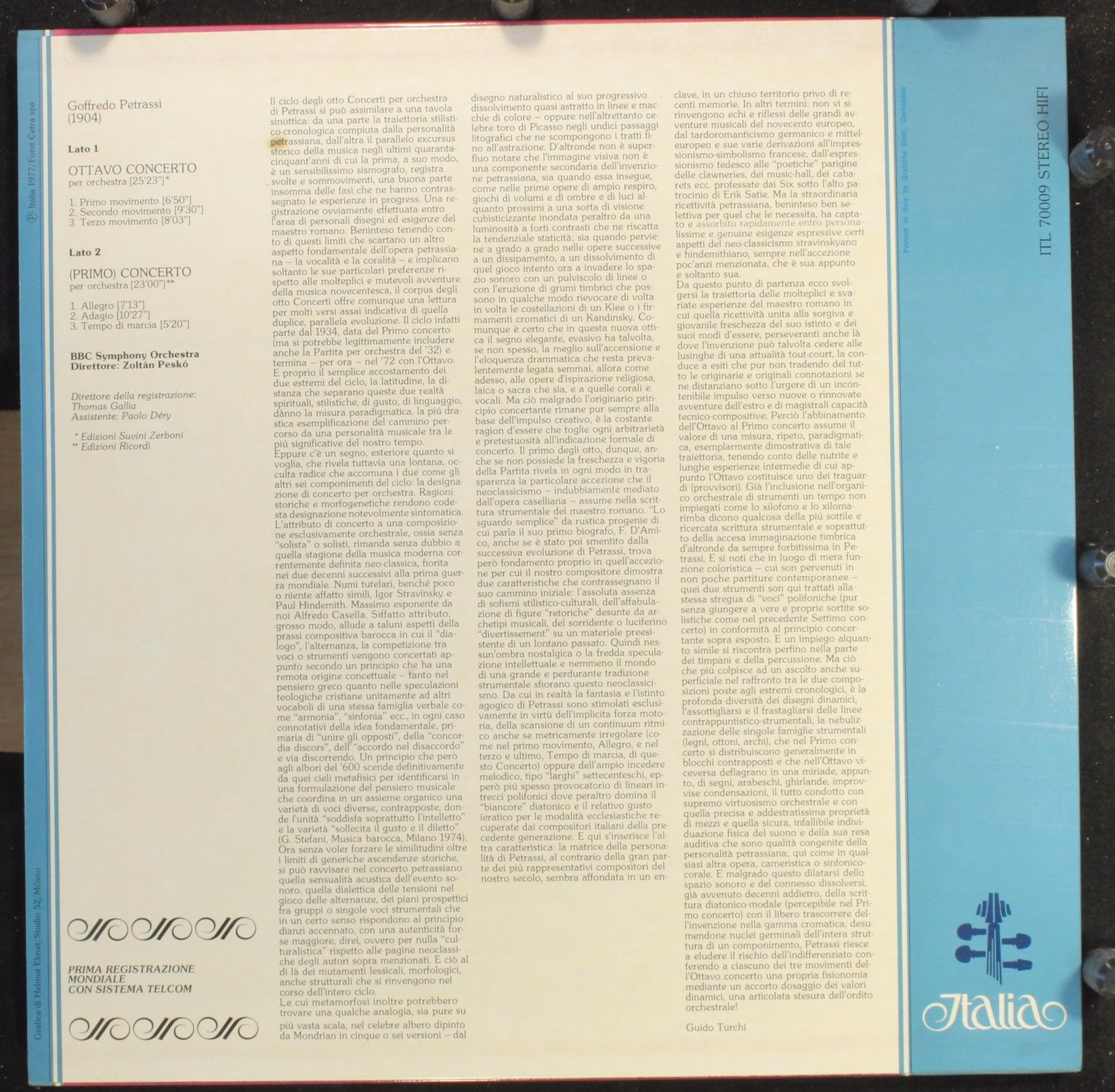 Italia ITL 70009 - Goffredo Petrassi, BBC Symphony Orchestra, Zo - Image 2