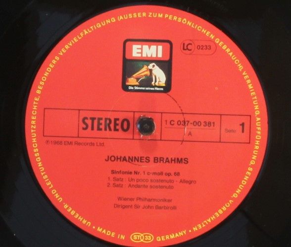 His Master's Voice 1C 037-00 381 - Johannes Brahms, Wiener Philh - Image 3