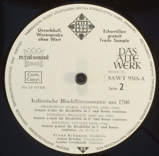 Telefunken SAWT 9518-A - Arcangelo Corelli, Antonio Vivaldi, Fra - Image 4
