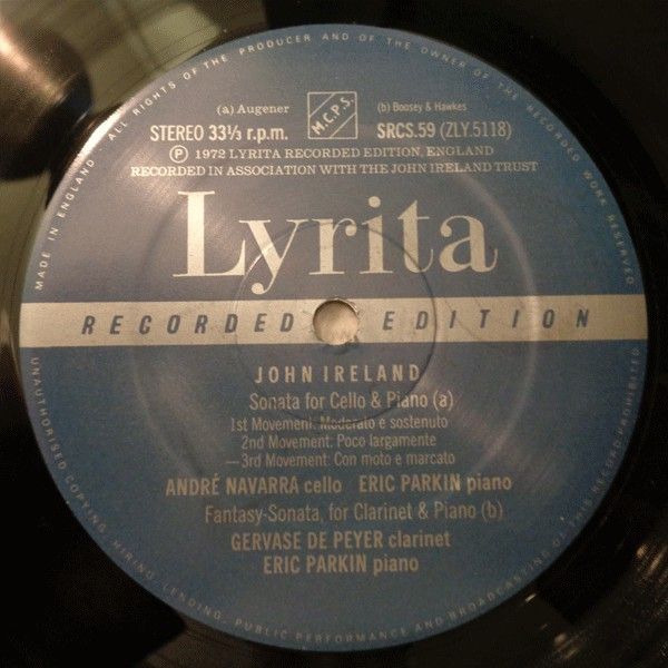 Lyrita SRCS. 59 - John Ireland, Melos Ensemble Of London, André - Image 4