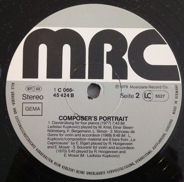 Musicians Record Co. 1C 066-45 424 - Ladislav Kupkovic - Compose - Image 4