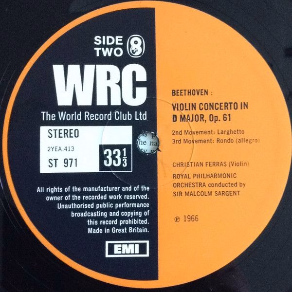 EMI ST 971 - Ludwig van Beethoven, Christian Ferras, Royal Philh - Image 4