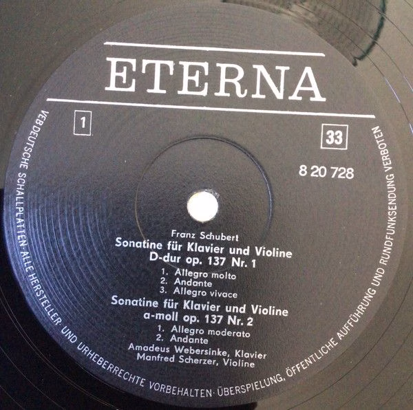 Eterna 8 20 728 - Franz Schubert, Manfred Scherzer, Amadeus Webe - Image 3