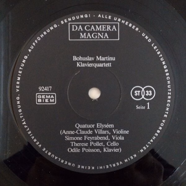 Da Camera Magna sm 92417 - Bohuslav Martinů, Quatuor Elyséen, Ph - Image 3