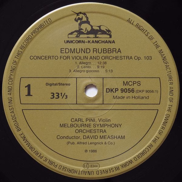 Unicorn-Kanchana DKP 9056 - Edmund Rubbra, Carl Pini, John Irela - Image 3