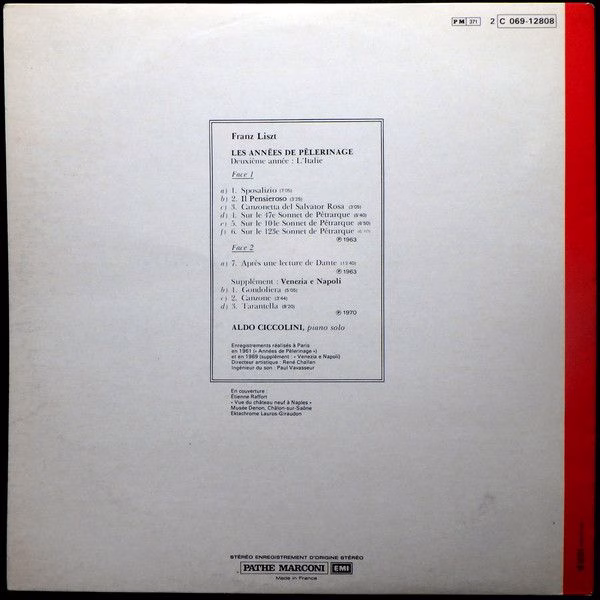 La Voix De Son Maître 2C 069-12808 - Franz Liszt, Aldo Ciccolini - Image 3