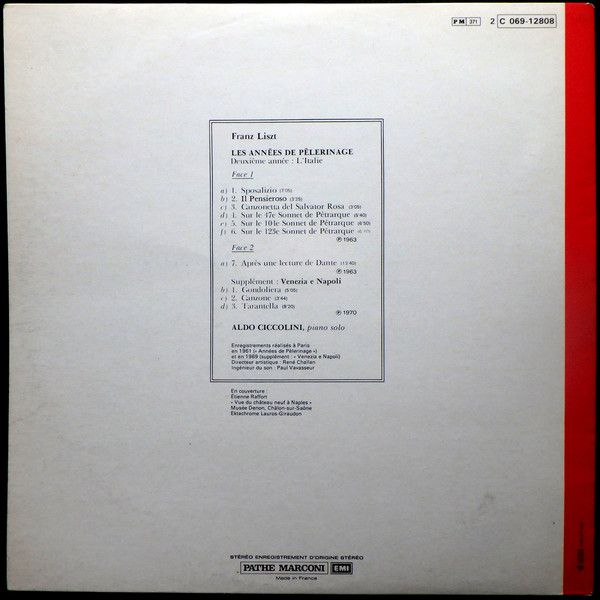 La Voix De Son Maître 2C 069-12808 - Franz Liszt, Aldo Ciccolini - Image 3