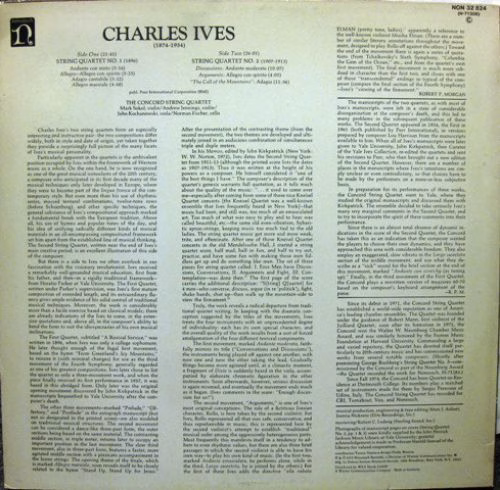 Nonesuch Records NON 32 824 - Charles Ives, The Concord String Q - Image 4