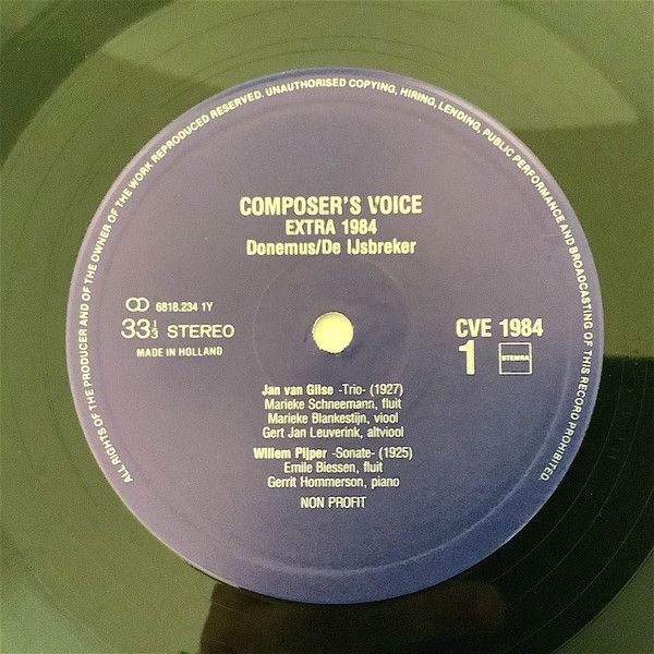 Composers' Voice CVE 1984 - Jan Van Gilse, Willem Pijper, Rudolf - Image 3