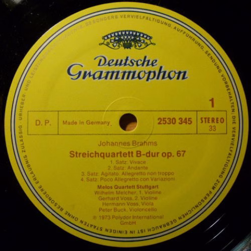 Deutsche Grammophon 2530 345 - Johannes Brahms, Melos Quartett - - Image 3