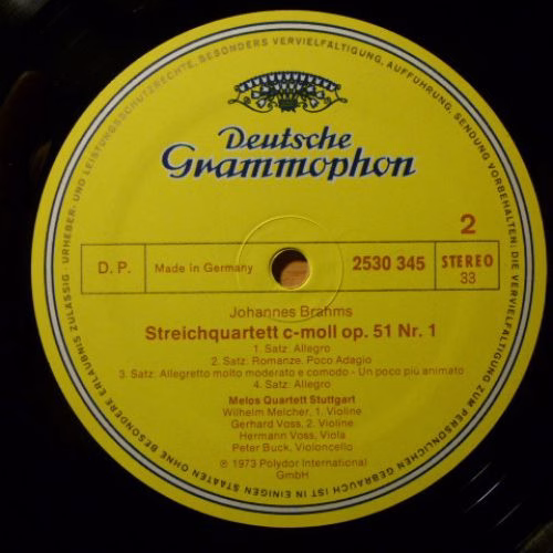 Deutsche Grammophon 2530 345 - Johannes Brahms, Melos Quartett - - Image 4