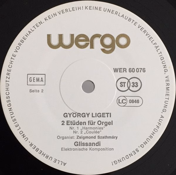 WERGO WER 60076 - György Ligeti - Doppelkonzert / San Francisco - Image 4