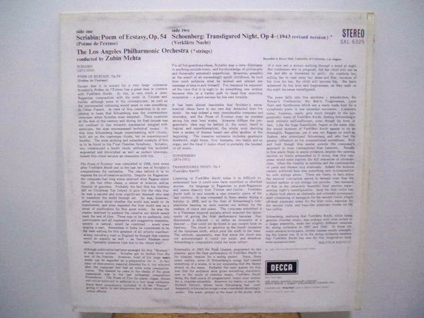 DECCA SXL 6325 - Zubin Mehta, Los Angeles Philharmonic Orchestra - Image 4
