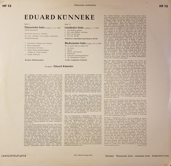 Telefunken HT 13 - Eduard Künneke, Berliner Philharmoniker, Gros - Image 2