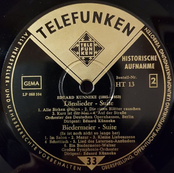 Telefunken HT 13 - Eduard Künneke, Berliner Philharmoniker, Gros - Image 4