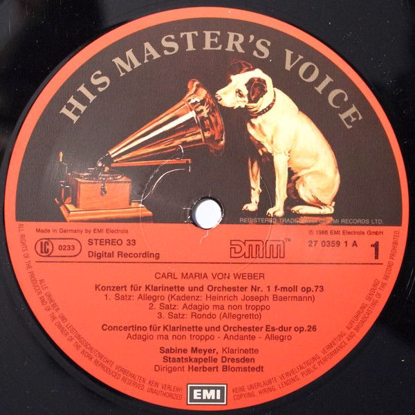 His Master's Voice Digital 27 0359 1 - Carl Maria von Weber, Sab - Image 3