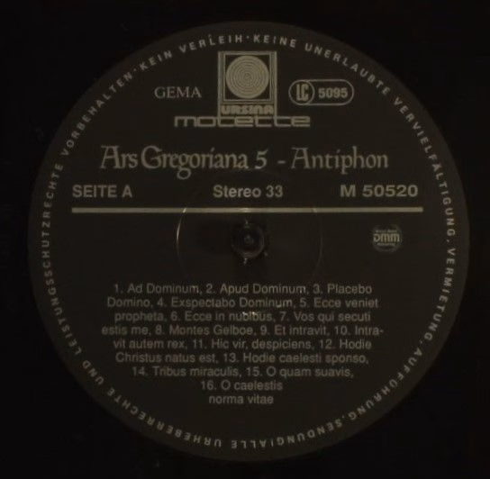 Motette Ursina M 50520 - Various - Ars Gregoriana 5 - Antiphon - Image 5