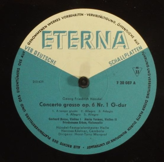 Eterna 7 20 087 - Georg Friedrich Händel, Gerhard Bosse, Maria V - Image 3