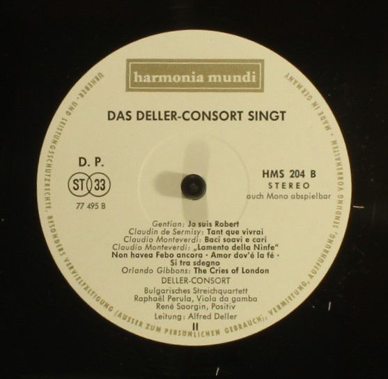 Harmonia Mundi HMS 204 - Deller Consort - Madrigale & Chansons - Image 4