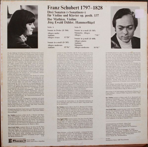 Claves D 608 - Ilse Mathieu, Jörg Ewald Dähler, Franz Schubert - - Image 2