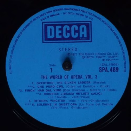 DECCA SPA 489 - Various - The World Of Opera Vol. 3 - Image 3
