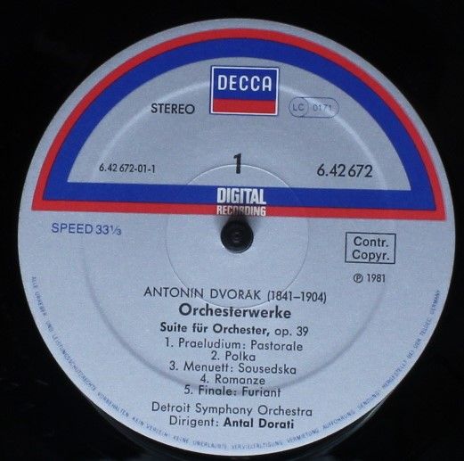 DECCA 6.42672 AZ - Antonín Dvořák, Antal Dorati, Detroit Symphon - Image 3
