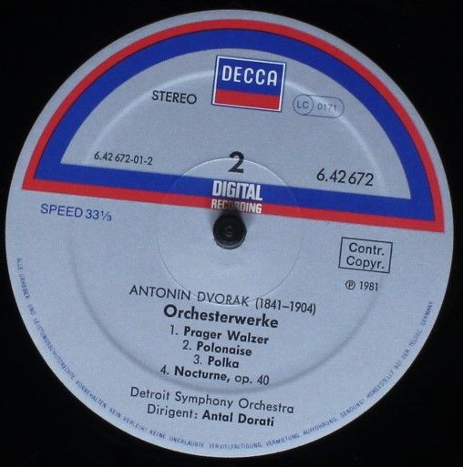 DECCA 6.42672 AZ - Antonín Dvořák, Antal Dorati, Detroit Symphon - Image 4