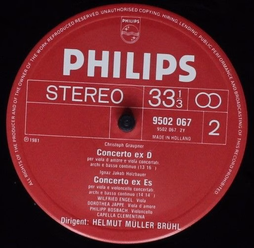 Philips 9502 067 - Johann Gottlieb Graun, Christoph Graupner, Ig - Image 4
