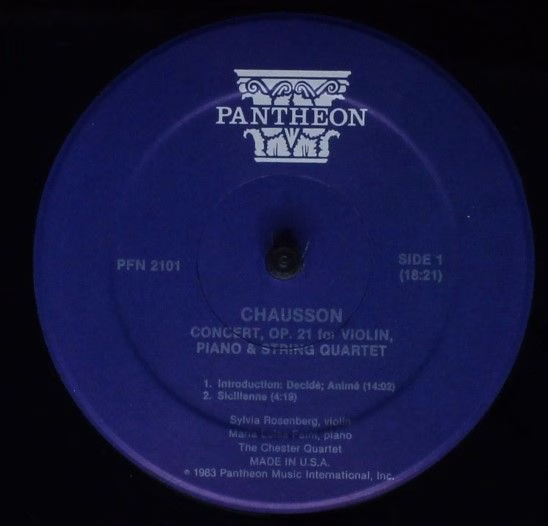 Pantheon (7) PFN 2101 - Ernest Chausson - Concerto Op 21 For Vio - Image 3