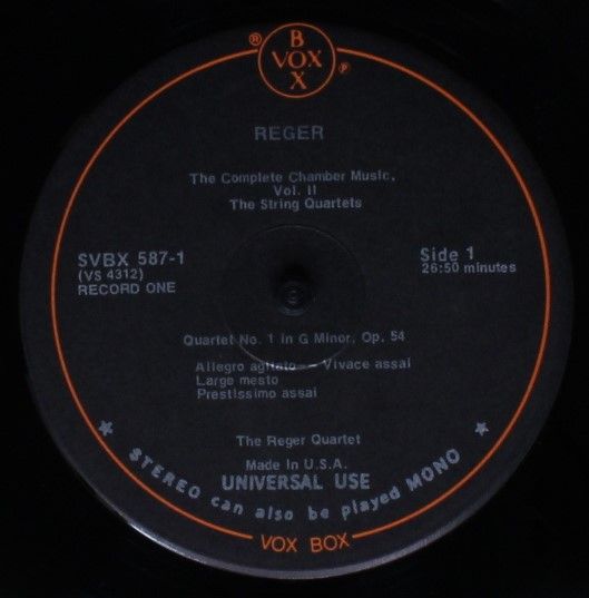 VOX (6) SVBX 587 - Max Reger, Reger Quartett - The Complete Cham - Image 3