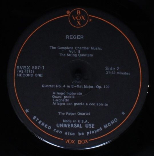 VOX (6) SVBX 587 - Max Reger, Reger Quartett - The Complete Cham - Image 4