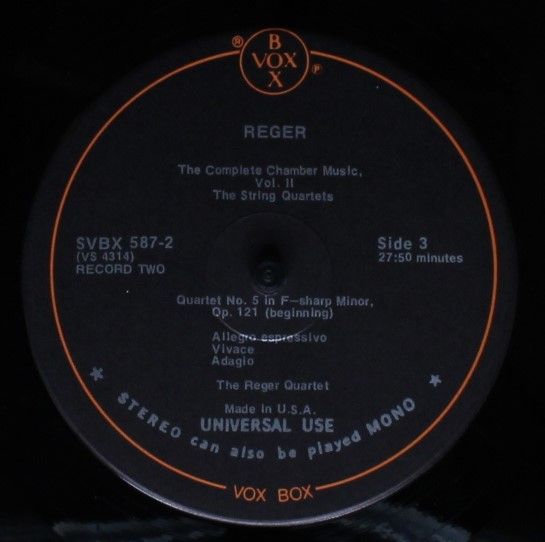 VOX (6) SVBX 587 - Max Reger, Reger Quartett - The Complete Cham - Image 5