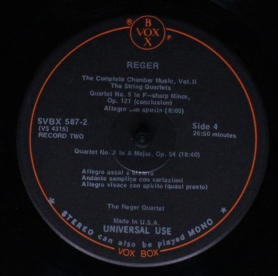 VOX (6) SVBX 587 - Max Reger, Reger Quartett - The Complete Cham - Image 6