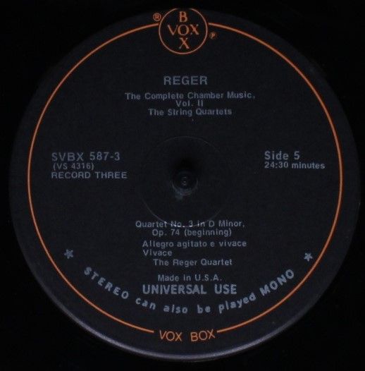 VOX (6) SVBX 587 - Max Reger, Reger Quartett - The Complete Cham - Image 7