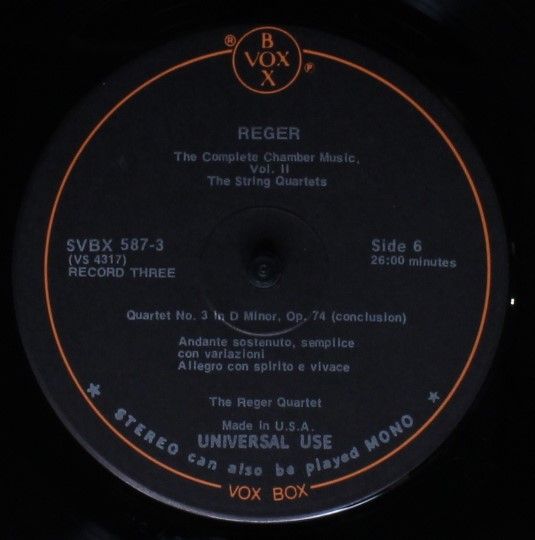VOX (6) SVBX 587 - Max Reger, Reger Quartett - The Complete Cham - Image 8