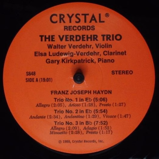 Crystal Records (5) S648 - Joseph Haydn, Karel Husa, Verdehr Tri - Image 3