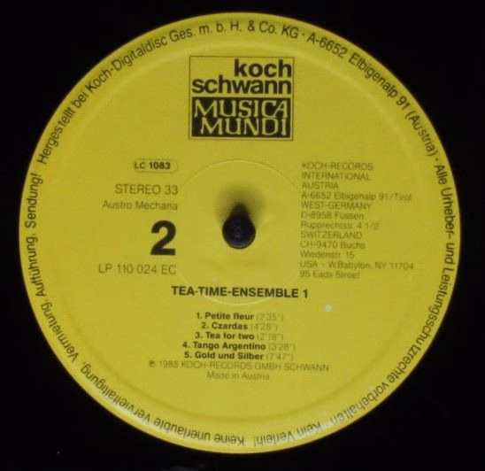 Koch Schwann Musica Mundi 110 024 EC - Tea Time Ensemble - Tea-T - Image 4