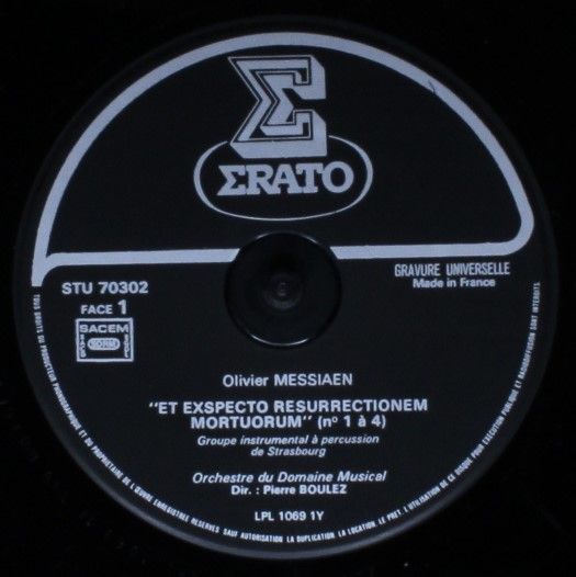 Erato STU 70302 - Olivier Messiaen, Pierre Boulez - Et Exspecto - Image 5