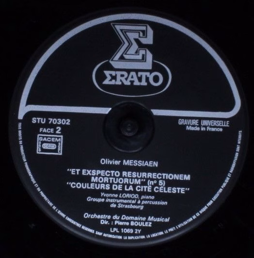 Erato STU 70302 - Olivier Messiaen, Pierre Boulez - Et Exspecto - Image 6