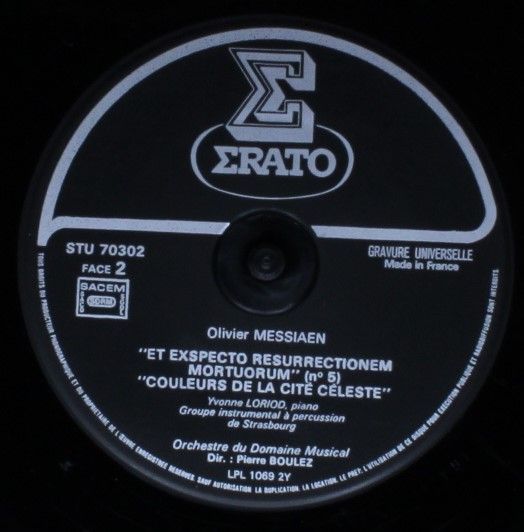 Erato STU 70302 - Olivier Messiaen, Pierre Boulez - Et Exspecto - Image 6
