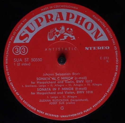 Supraphon SUA ST 50550 - Johann Sebastian Bach, Zuzana Růžičková - Image 5
