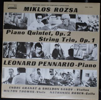 Orion ORS 75191 - Miklós Rózsa, Leonard Pennario - Piano Quintet