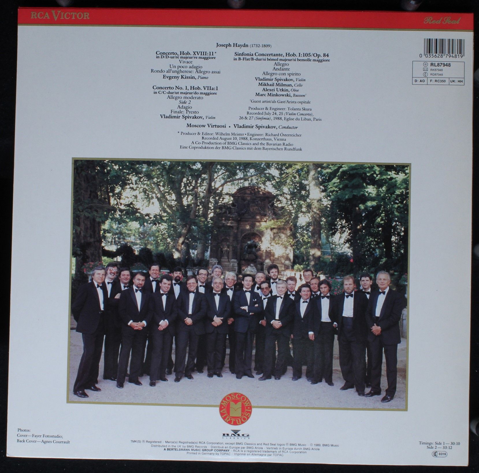 RCA Victor Red Seal RL 87948 - Vladimir Spivakov, Yevgeny Kissin - Image 2