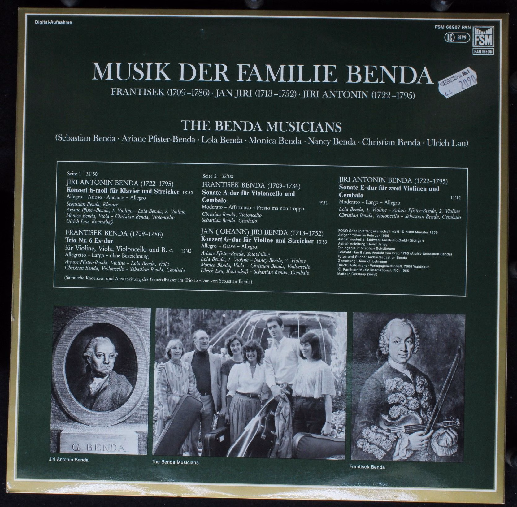 FSM-Pantheon-Serie FSM 68 907 PAN - The Benda Musicians - Musik - Image 4