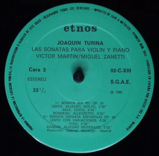 Etnos 02-C-XIII - Joaquín Turina, Victor Martin (3), Miguel Zane - Image 4