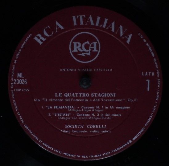 RCA Victor Red Seal ML-20026 - Antonio Vivaldi, Società Corelli - Image 5