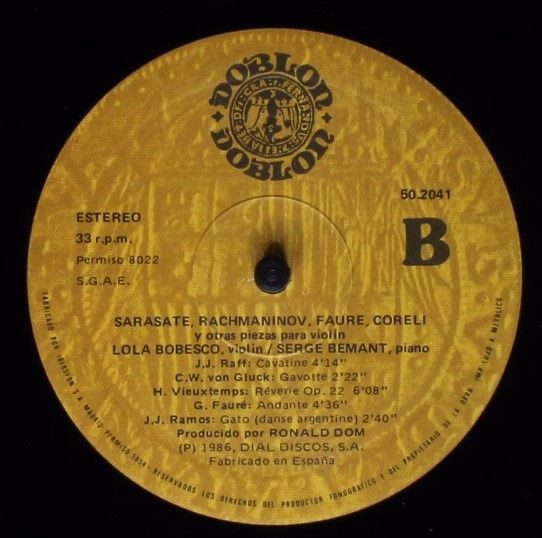 Doblon 50.2041 - Lola Bobescu, Serge Bémant - Piezas Para Violin - Image 4
