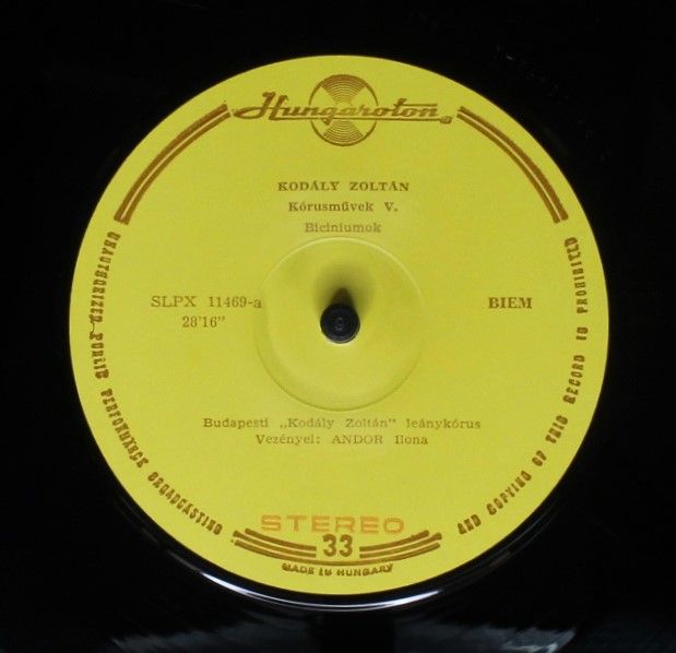 Hungaroton LPX 11469 - Zoltán Kodály, Budapest Kodály Zoltán Gir - Image 3