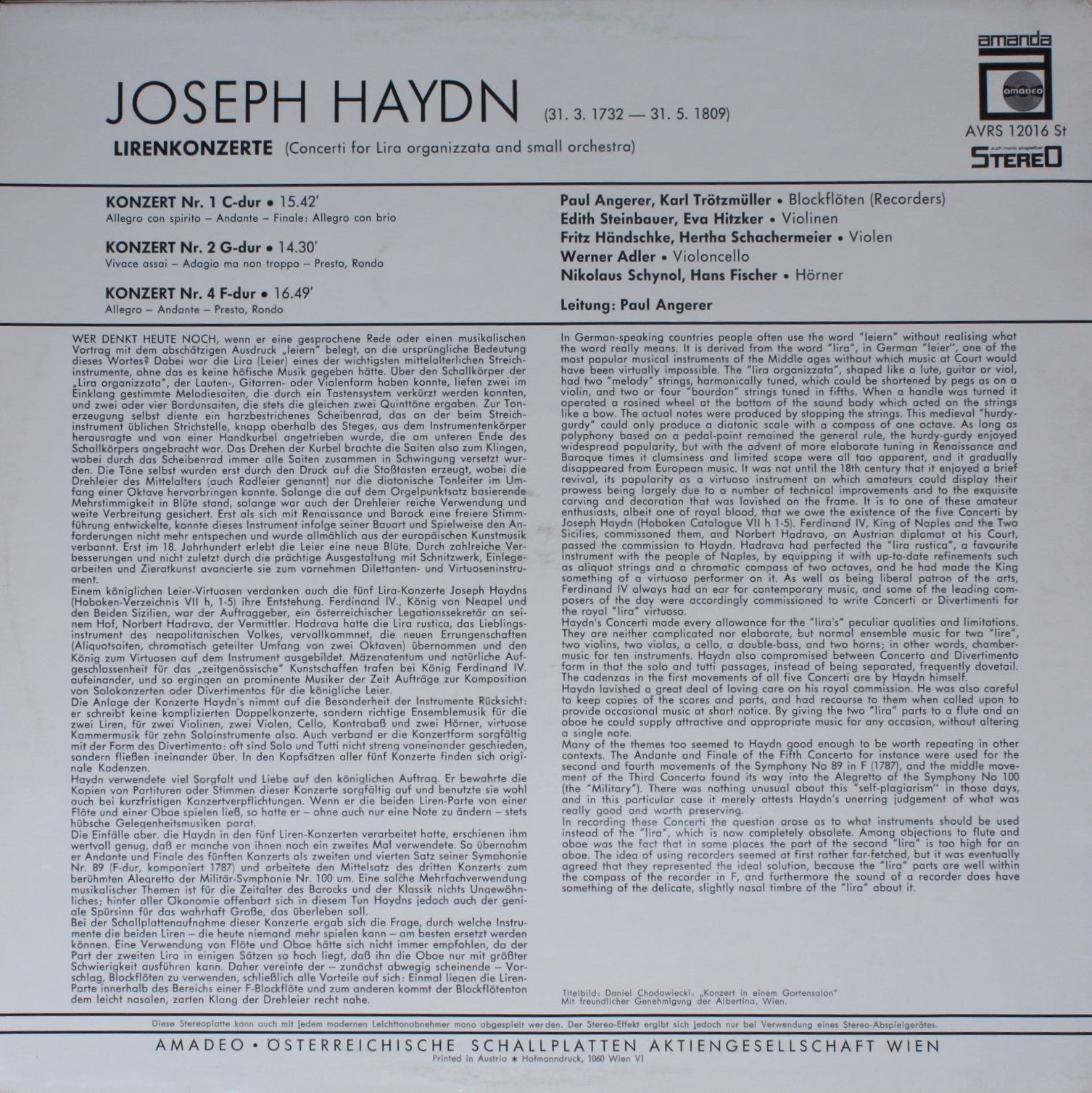 Amanda (3) AVRS 12016 - Joseph Haydn - Lirenkonzerte Nr. 1 C-dur - Image 2